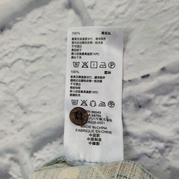 Tommy Bahama Blue-Gray Geometric Silk Shirt size Large - Picture 13 of 15